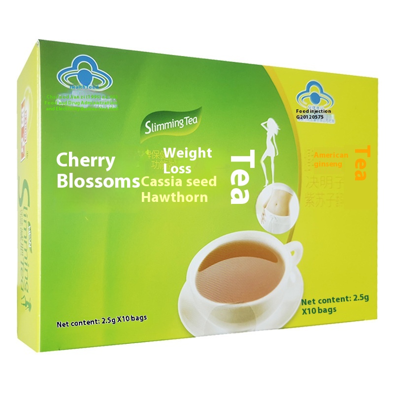 T&eacute; Adelgazante de Flor de Cerezo 20 Bolsitas Caja Menos Venta al por Mayor al por Menor Personas Obesas T&eacute; Mezclado de Cassia Espino Flor Gran Descuento
