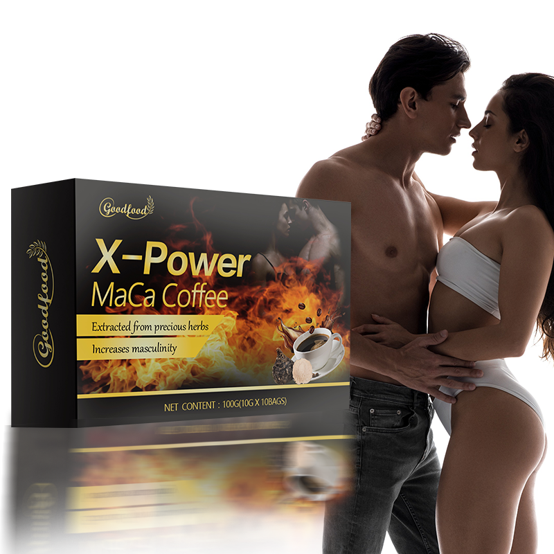 Мужской X Power Energy Шоколадный растворимый кофе для мужчин Private Label Почки Мака Женьшень Диетическая добавка Фрукты Повышение жизненной силы