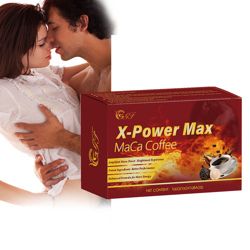 Hot Selling Man X Power Maca Coffee Herbal Healthy Herbs Instant Maca Black Bag Packaging Food Grade 20 Boxes Bitter