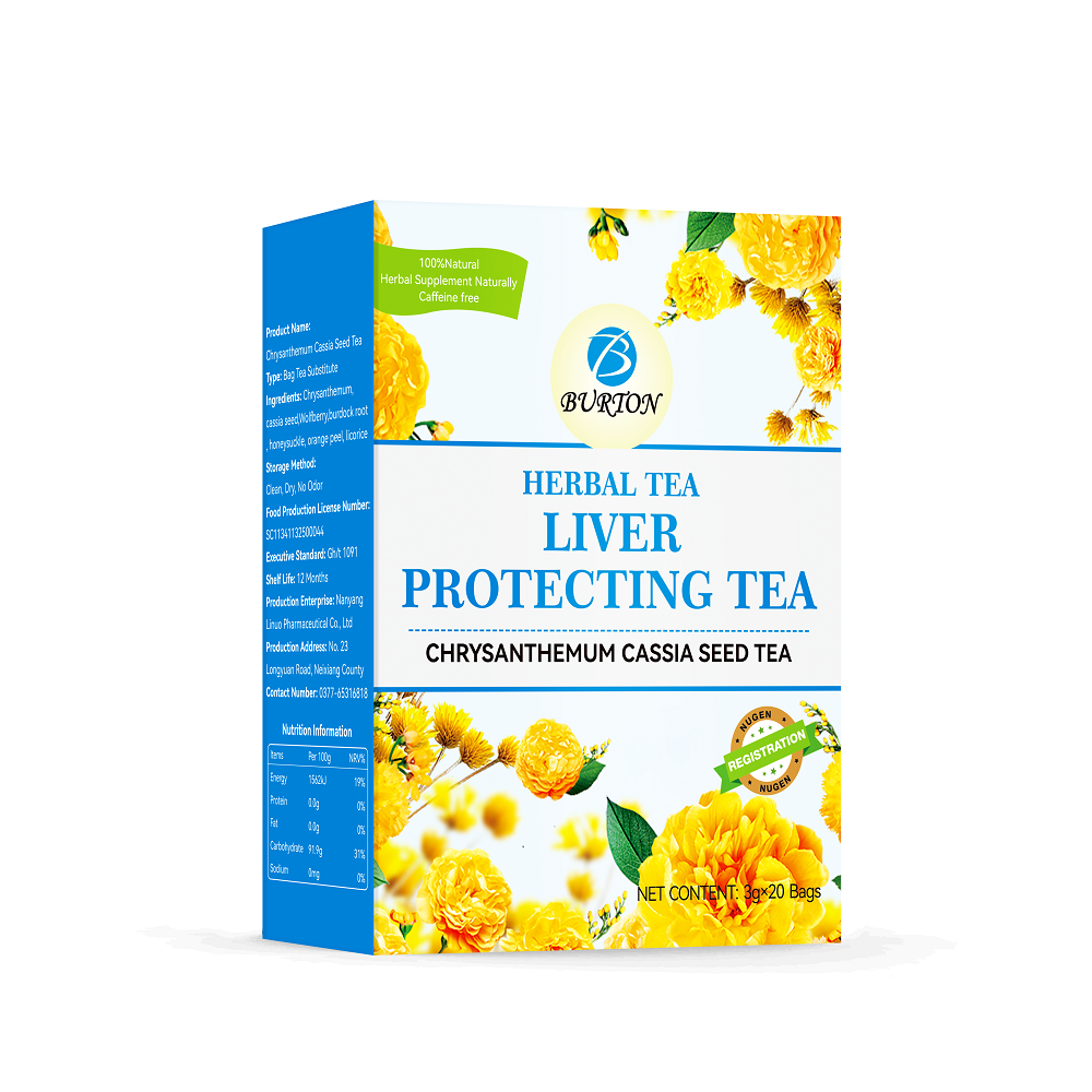 Wholesale Blended Chinese Liver Tea Chrysanthemum Cassia Seed Detox Health Sachets Boxed Clear Fire Boxed Chinese Liver Tea