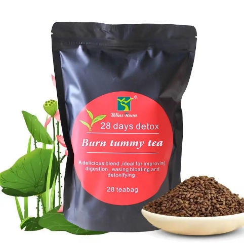 Private Label 28 Days Detox Burn Tummy Tea Chinese Traditional Slim Diet Herbal Tea With Moringa Green Tea Content