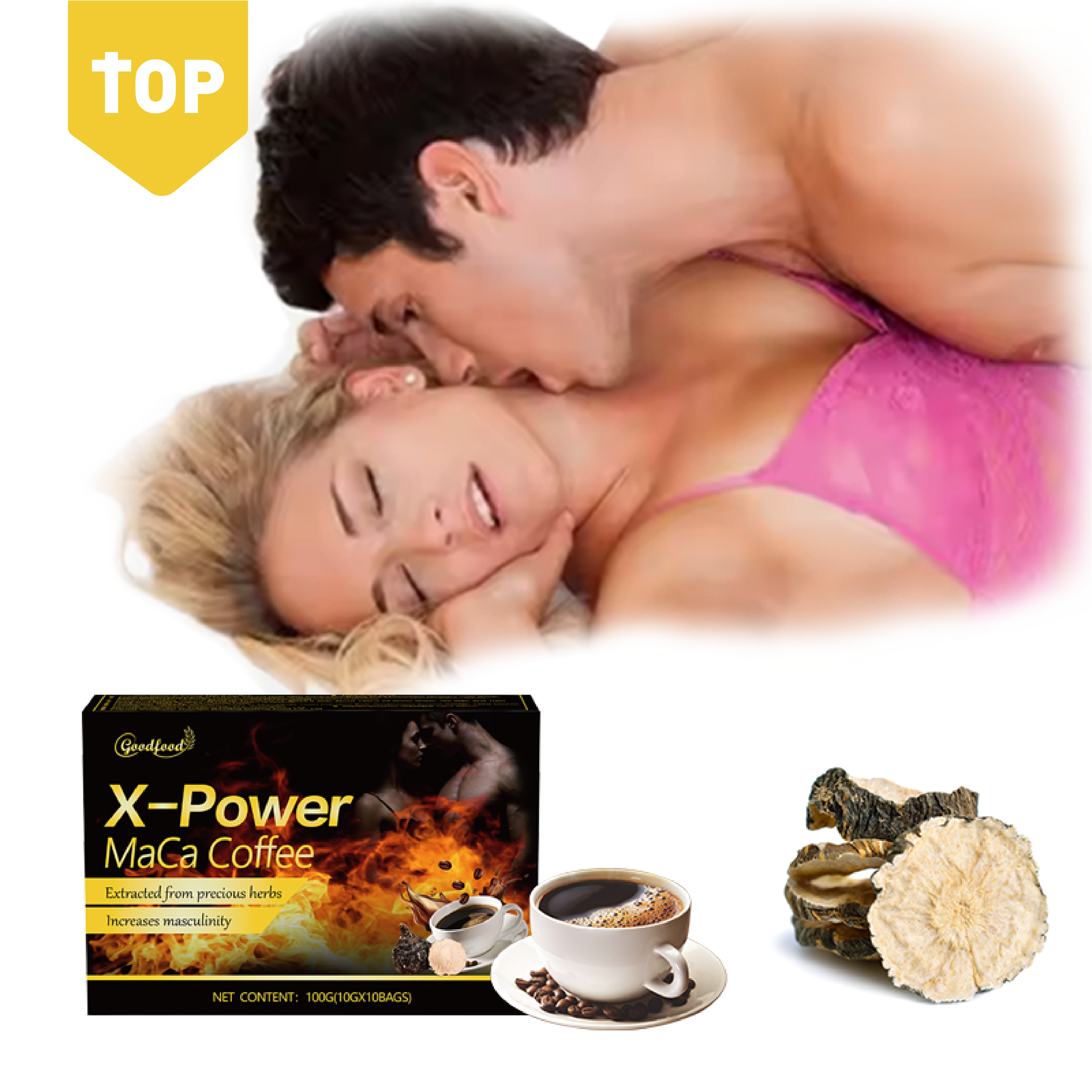 工厂价格热销X Power咖啡草本男士能量人参玛卡速溶咖啡