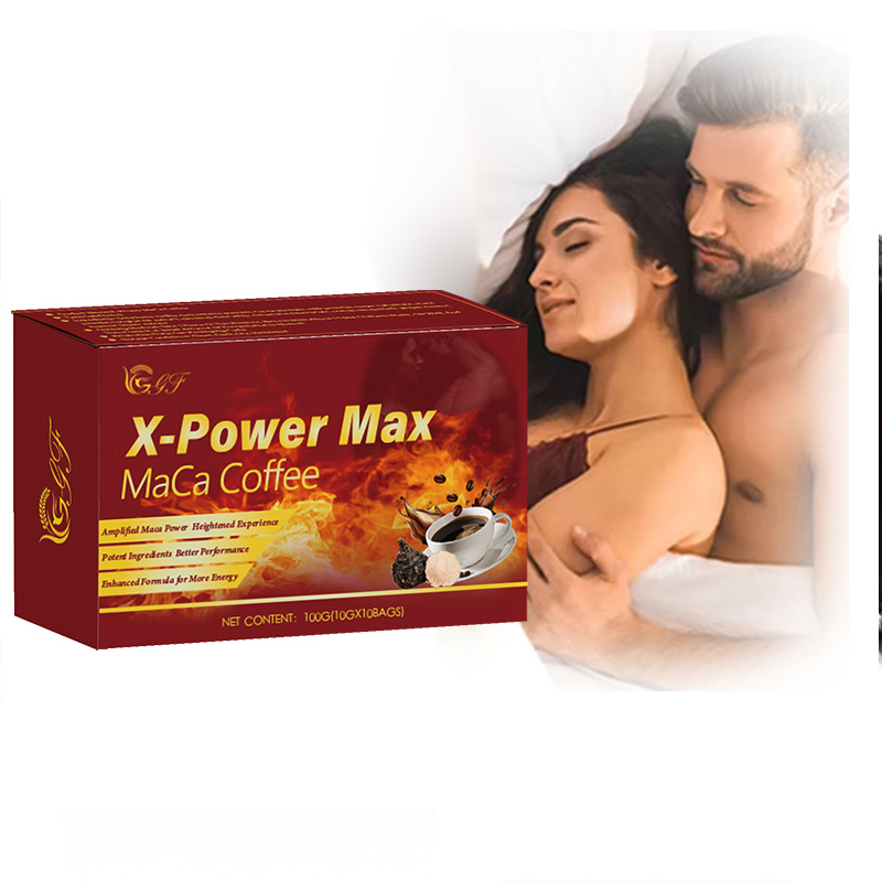 Herbal Instant Black Maca Coffee Healthy Male Vitality Boost Bitter Fruit Chocolate Flavors Box Packaging