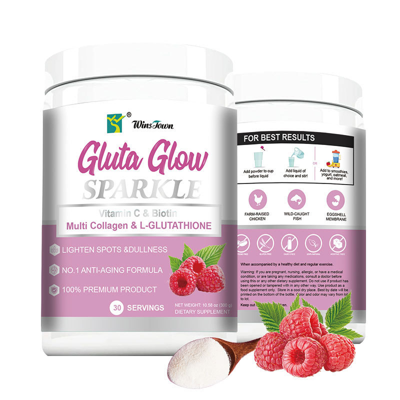 成人用Gluta Glow Sparkle粉末胶原蛋白 Gluta Glow Sparkle胶原蛋白粉 - 30份，抗衰老护肤配方