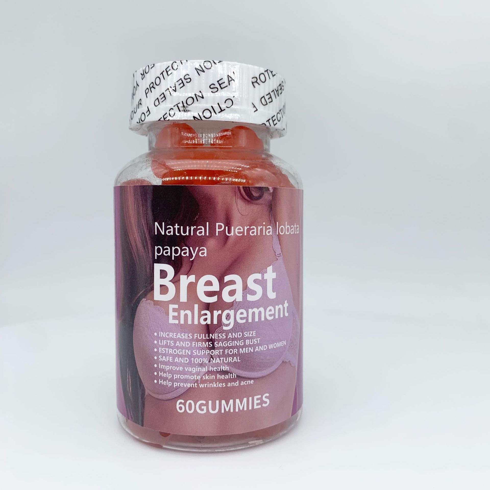 60 Capsules Bottle Breast Gummies Vitamin Beauty Product Natural Pueraria Lobata Papaya Breast Enhancement Gummies