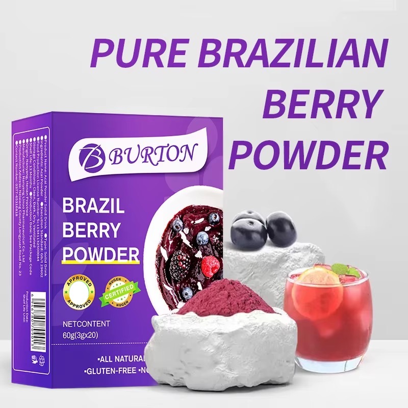 Acai Berry Powder Food Grade Herbal Extract With Vitamin Brazil Berry Powder All Natural Vegan Gluten - Free Superfood Powder