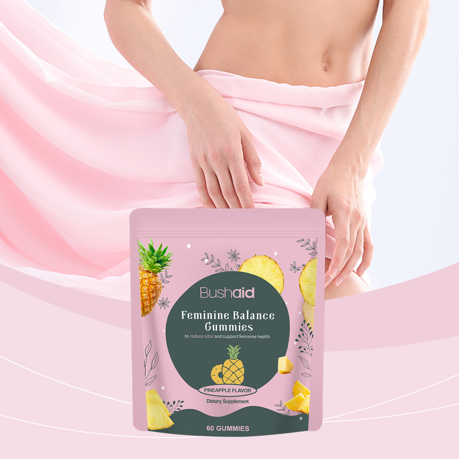 Pineapple Flavor Feminine Balance Gummies For Feminine Health Support