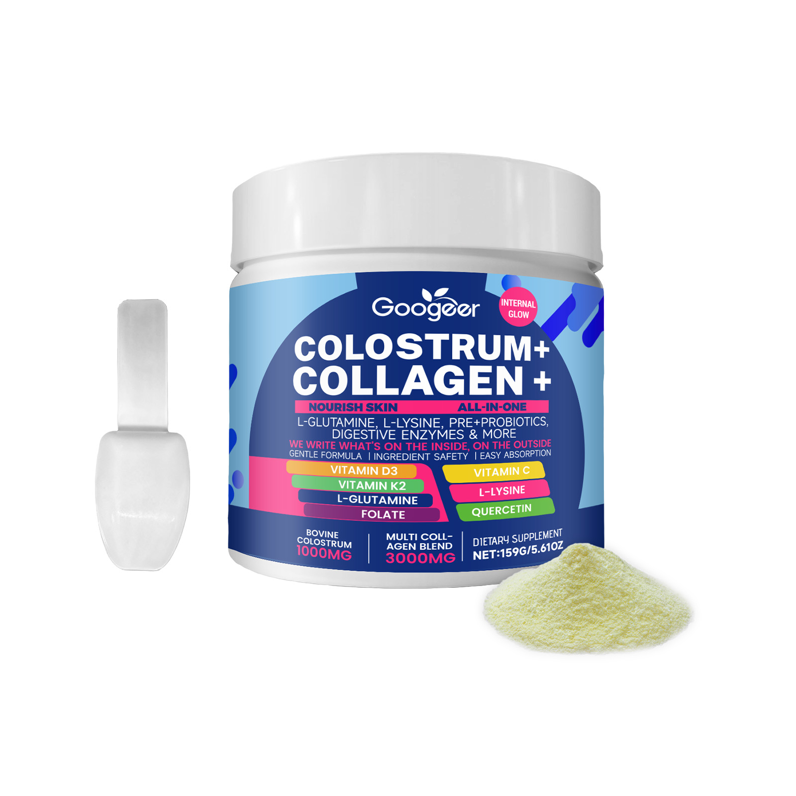 Multi Collagen Peptides Powder Berry Flavor Hair Skin Nails Joint Support Hydrolyzed Collagen Supplements