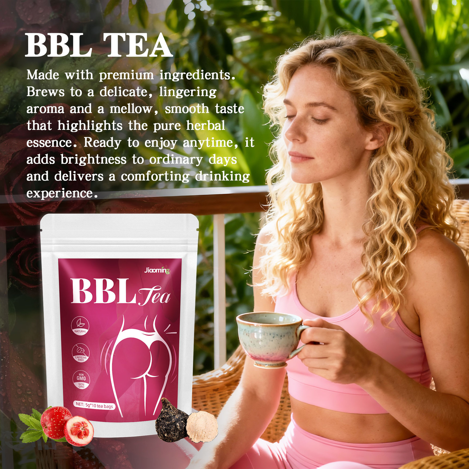 Natural Herbal Butt Enhancement Tea For Women Hip Enlargement Supplement For Body Shape Lifting Firming Toning Tea