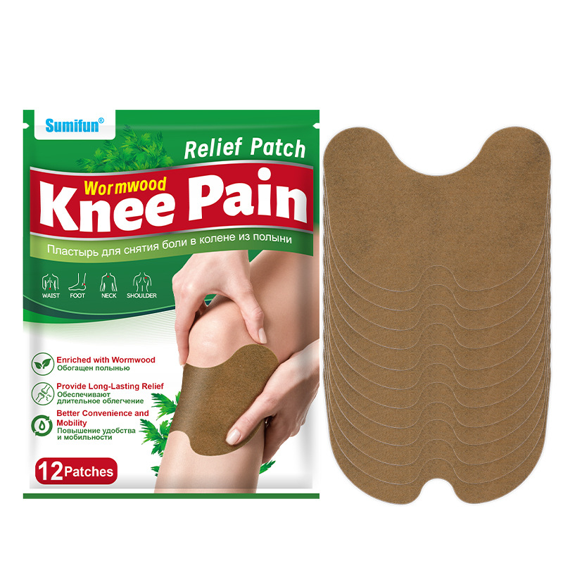 Herbal Wormwood Pain Relief Patch For Knee Neck Shoulder Joint Muscle Discomfort 12 Patches Pack