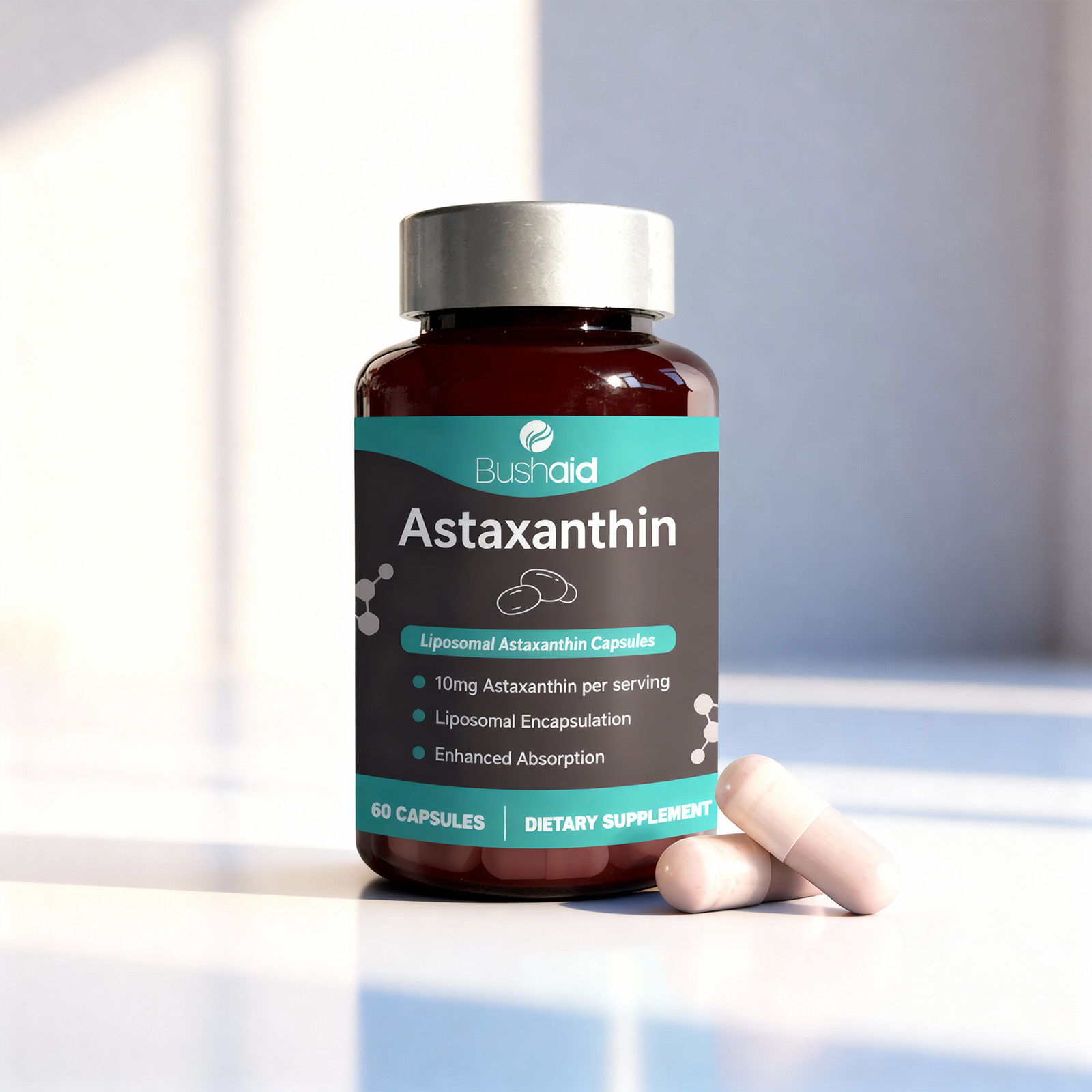 High Absorption Liposomal Astaxanthin Capsules 10mg Potent Antioxidant Supplement For Skin Eye Capsules