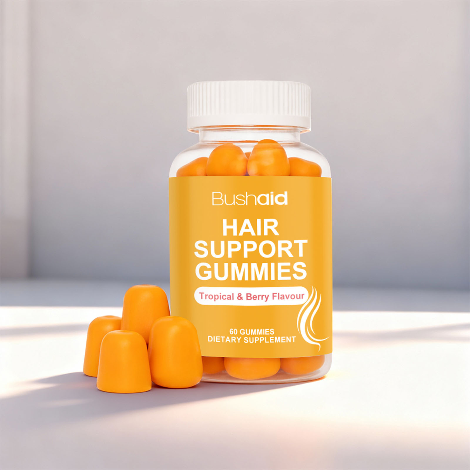 Gummies de soutien &agrave; la croissance des cheveux avec saveur de baies tropicales pour femmes et hommes - Gummies de compl&eacute;ment vitamin&eacute; &agrave; la biotine et &agrave; la k&eacute;ratine