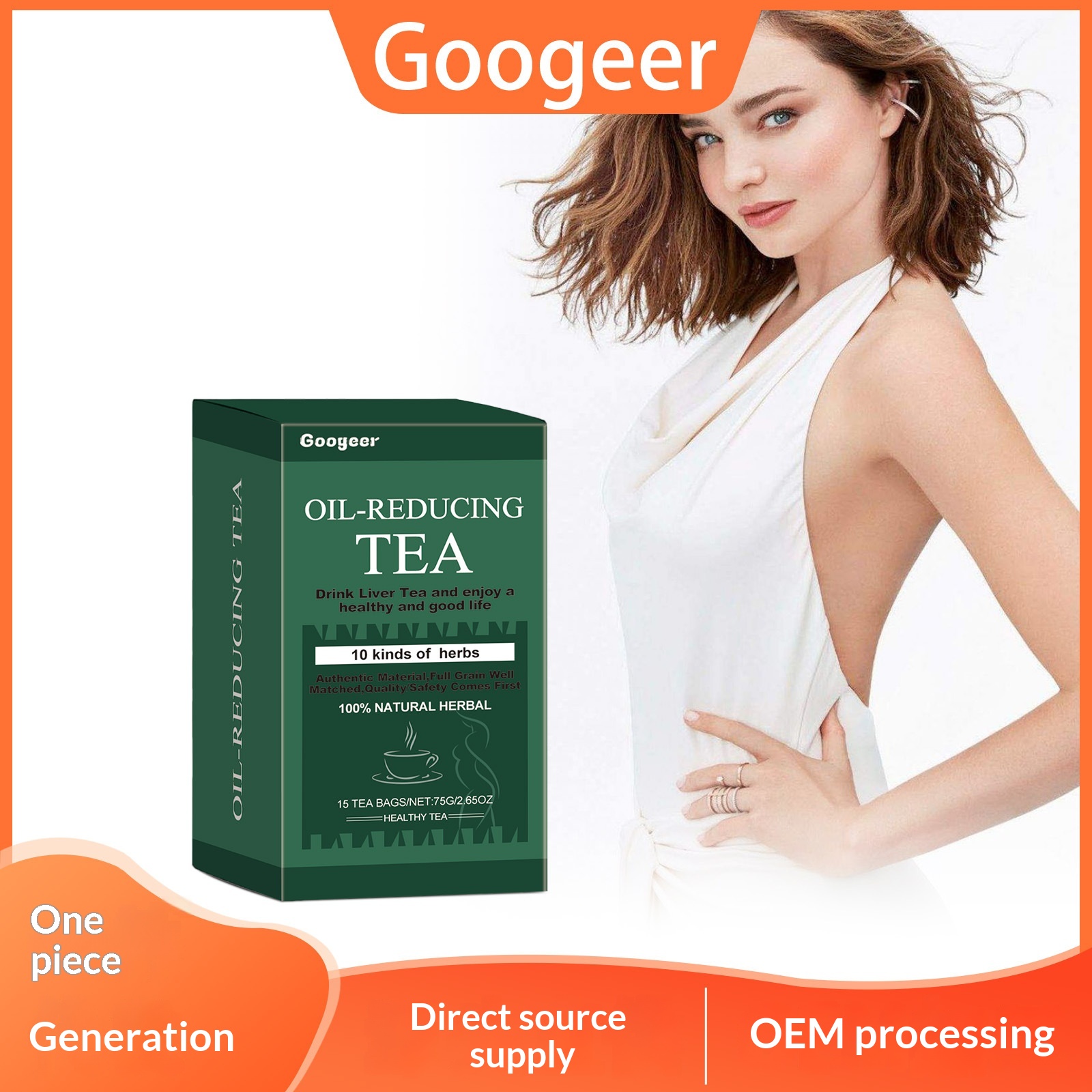 T&eacute; reductor corporal Googeer de ultramar, tratamiento corporal, caja de 75 g