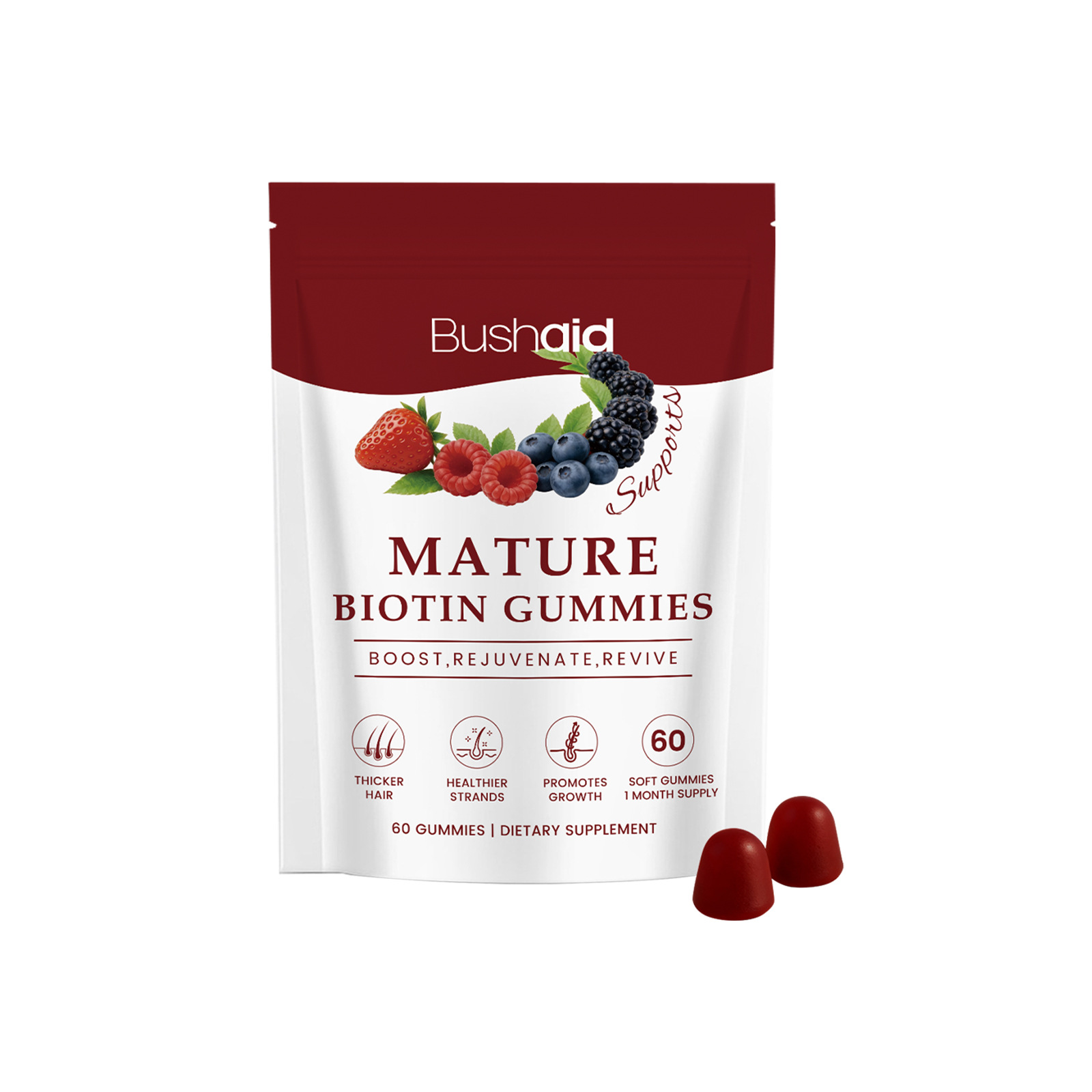 Goodfood Energy-boosting Adult Gummies With Biotin Vitamin C & Zinc For Nail Growth-2 Gummies Daily