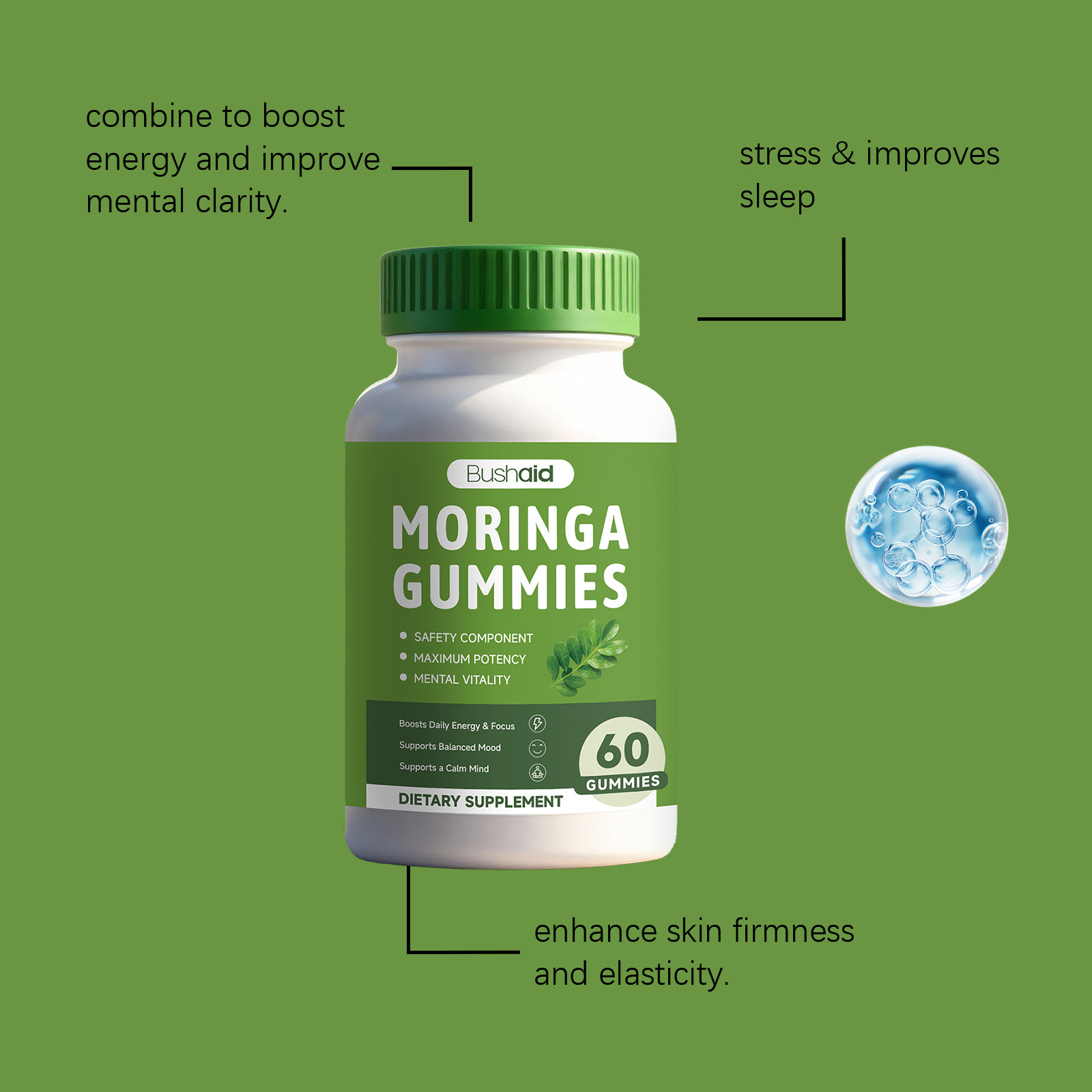 High Quality Moringa Gummies Immune Support & Energy-boosting Dietary Supplement Gummies