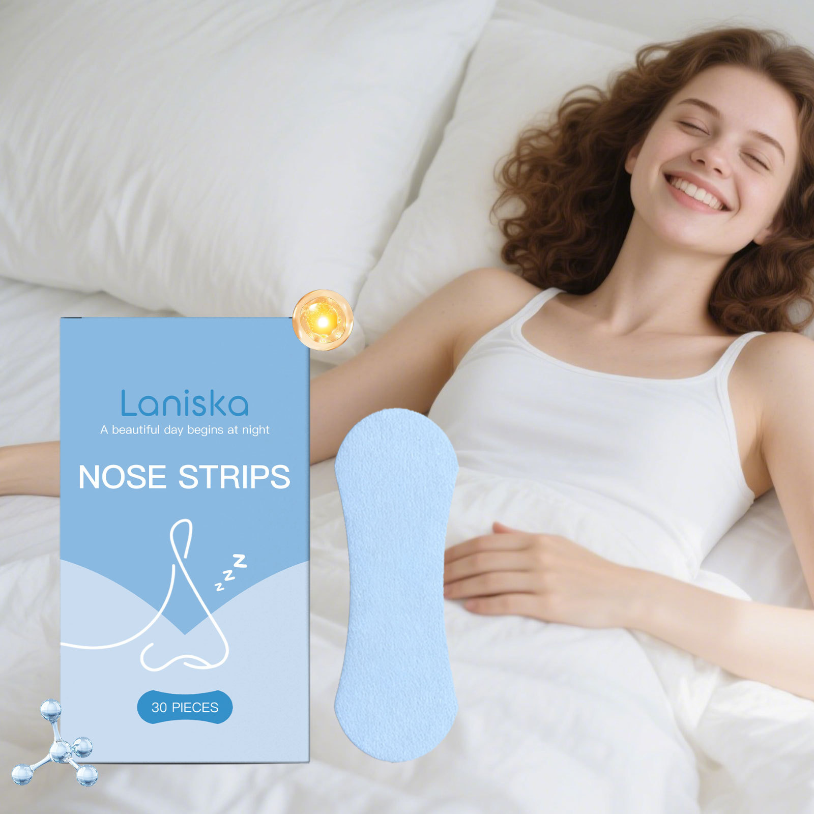 Sleep Nasal Strips Gently Care For Nighttime Comfort & Serenity Daily Application Breathable Body Care Patches