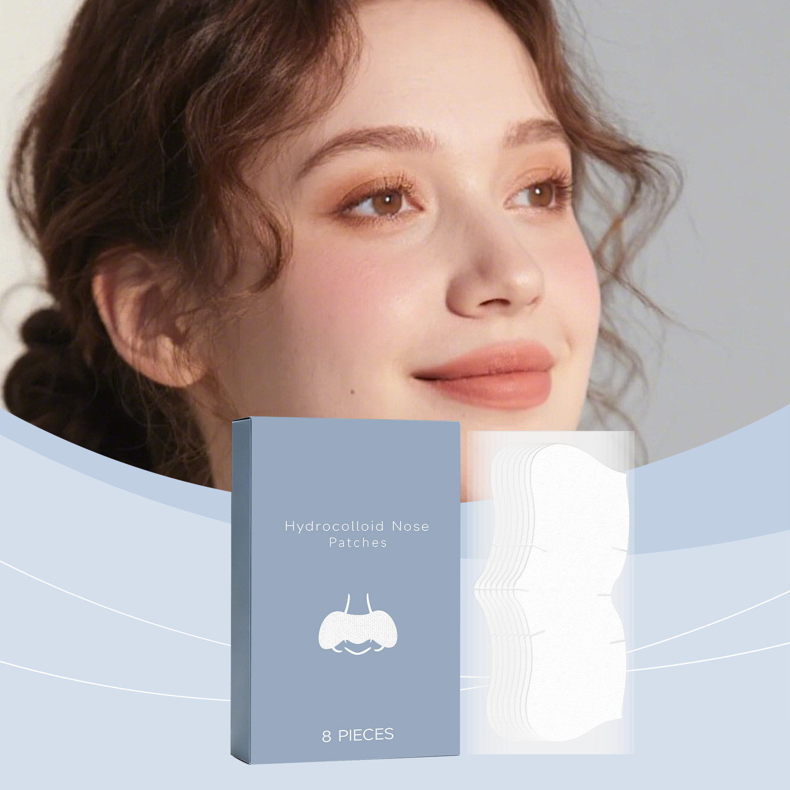 Bandelettes nasales hydrocolo&iuml;des nettoyantes pour les pores, ingr&eacute;dients doux pour des pores nets, points noirs, patchs pour le nez