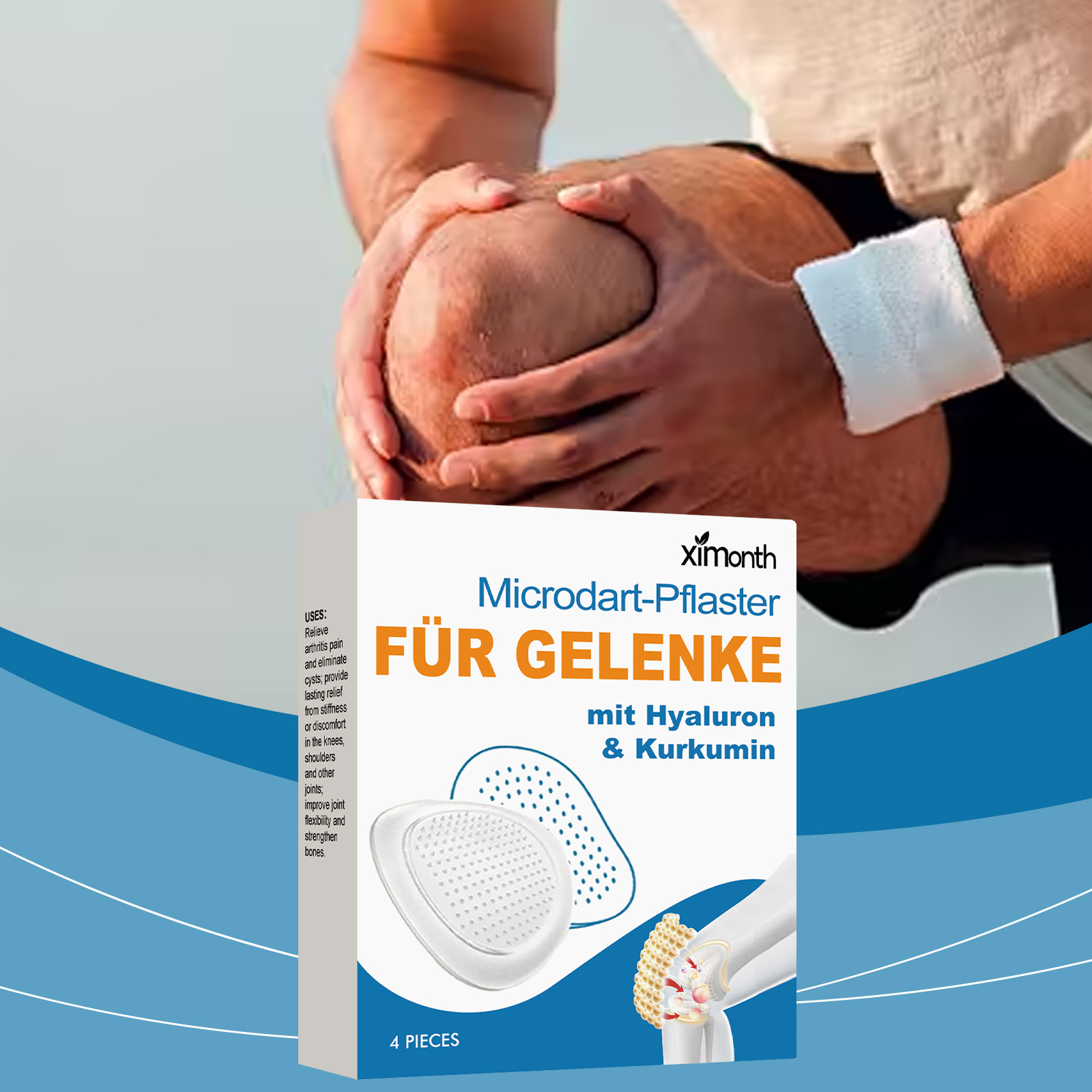 Hyaluronic Acid Curcumin Joint Care Patches Anti-inflammatory Flexibility Support Gentle Ingredients Nourish Comfortable