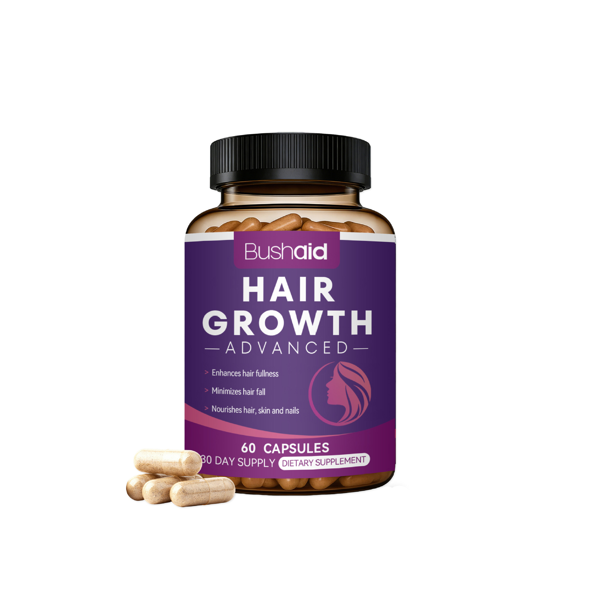 Croissance des cheveux Produits de beaut&eacute; avanc&eacute;s 60 g&eacute;lules Compl&eacute;ment alimentaire pratique