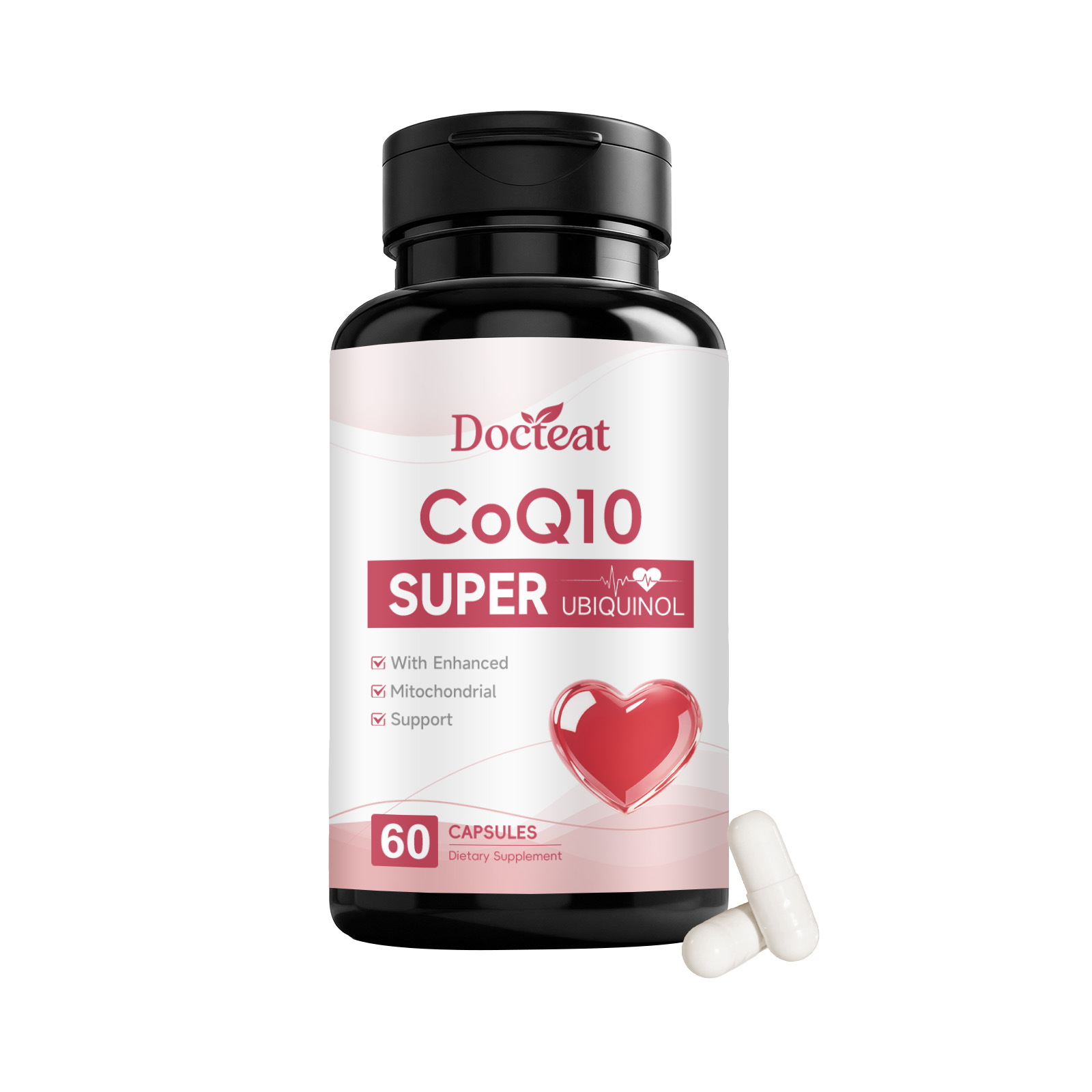 Coq10 Coenzyme 60-count Capsules Gentle Ingredients Light Body Shape Enhance Posture Daily Capsules