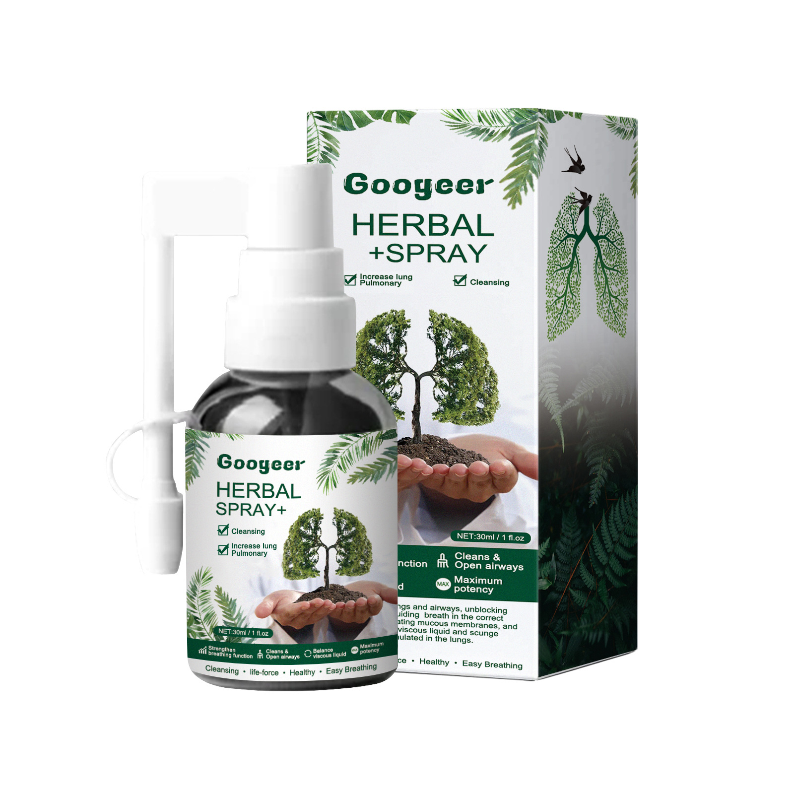 Natural Herbal Respiratory Spray For Clean & Fresh Sense - Herbal Supplement For Lung Health Spray