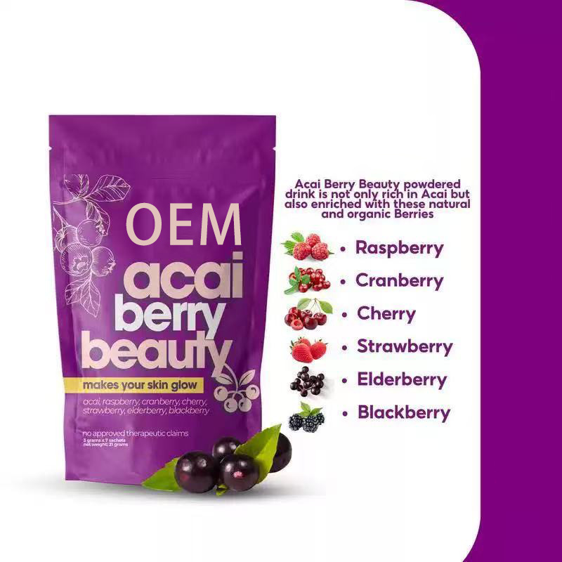 Cross-border Tk Hot-selling Acai Berry Cranberry Strawberry Elderberry Blackberry Freeze-dried Powder 21g Oem Instant Drink