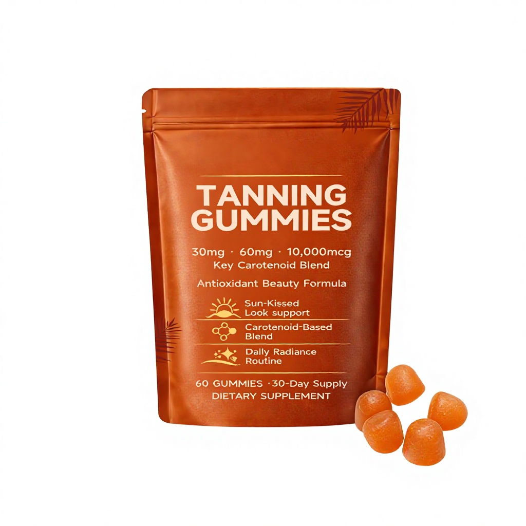 Oem Tanning Gummies For Outdoor Skin Radiance Sun Ready Glow Beauty Support Supplement
