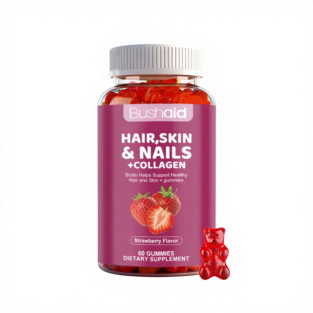 Gummies de collag&egrave;ne pour cheveux, peau et ongles, compl&eacute;ment alimentaire de soutien beaut&eacute; quotidien &agrave; la vitamine, OEM/ODM
