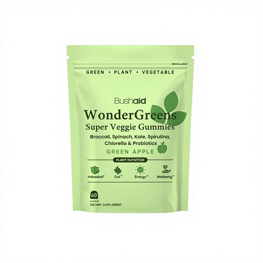 Oem Wonder Greens Super Veggie Gummies Vegetarian Dietary Supplement For Daily Wellness And Bone Care