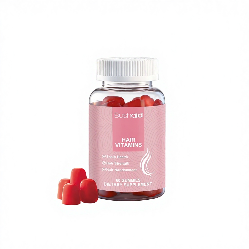 Compl&eacute;ment alimentaire Gummies de soutien vitaminique pour cheveux 60 comprim&eacute;s par flacon