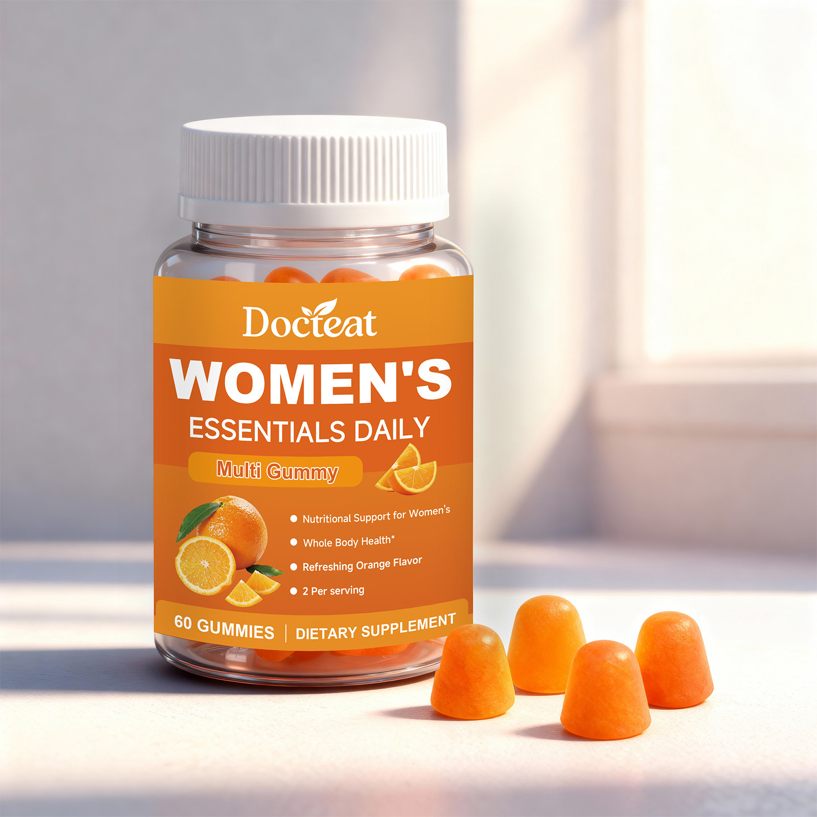 Docteat Multivitamin Gummies Vitamin Essence Nourishing Body Care Daily Care Improve Memory & Sleep 60 Count