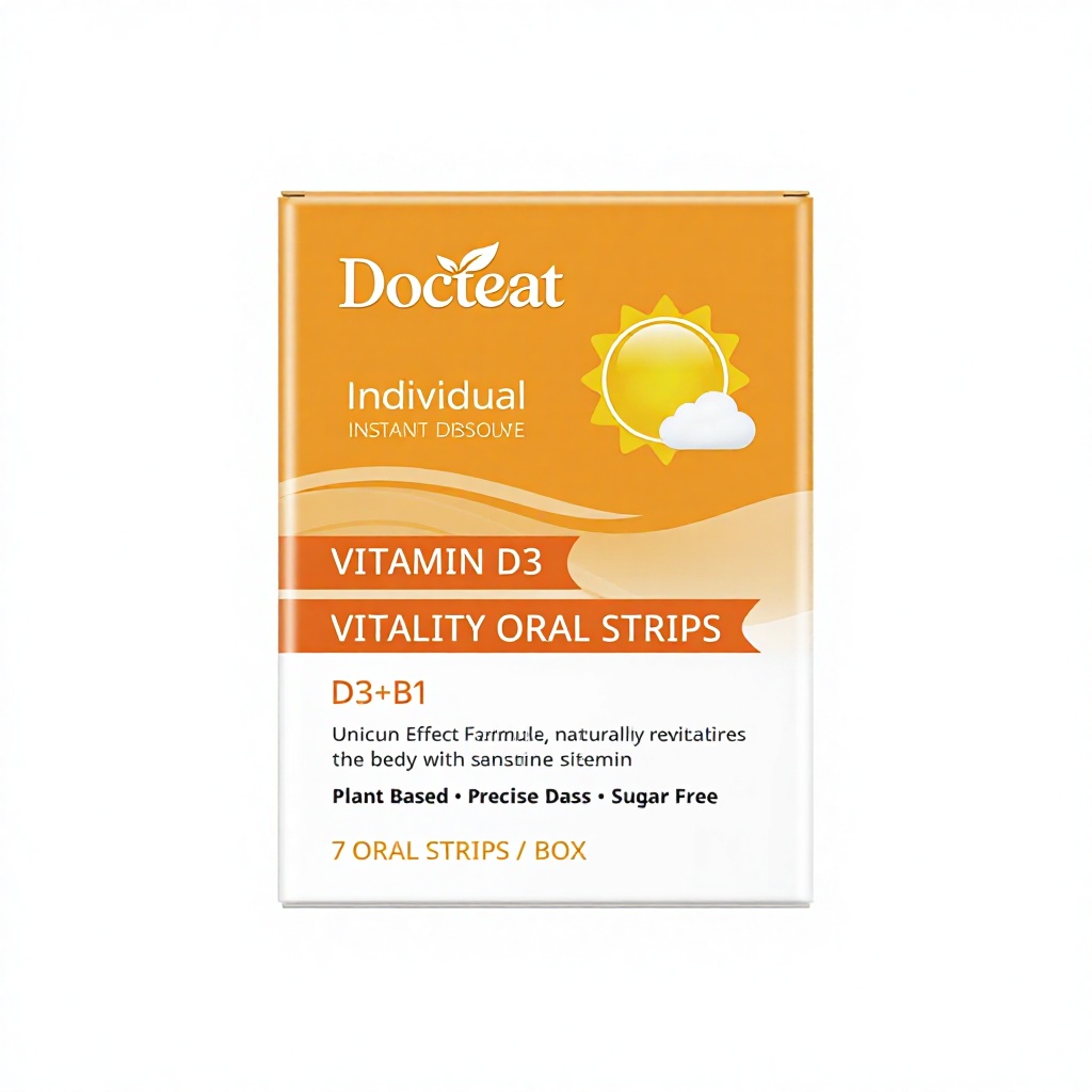 Docteat Vitamine D3 B1 Actif Comprim&eacute;s &agrave; Dissoudre par Voie Orale Compl&eacute;ment Alimentaire 7 Bandelettes Orales Par Bo&icirc;te Pour un Bon Soutien de Tout le Corps