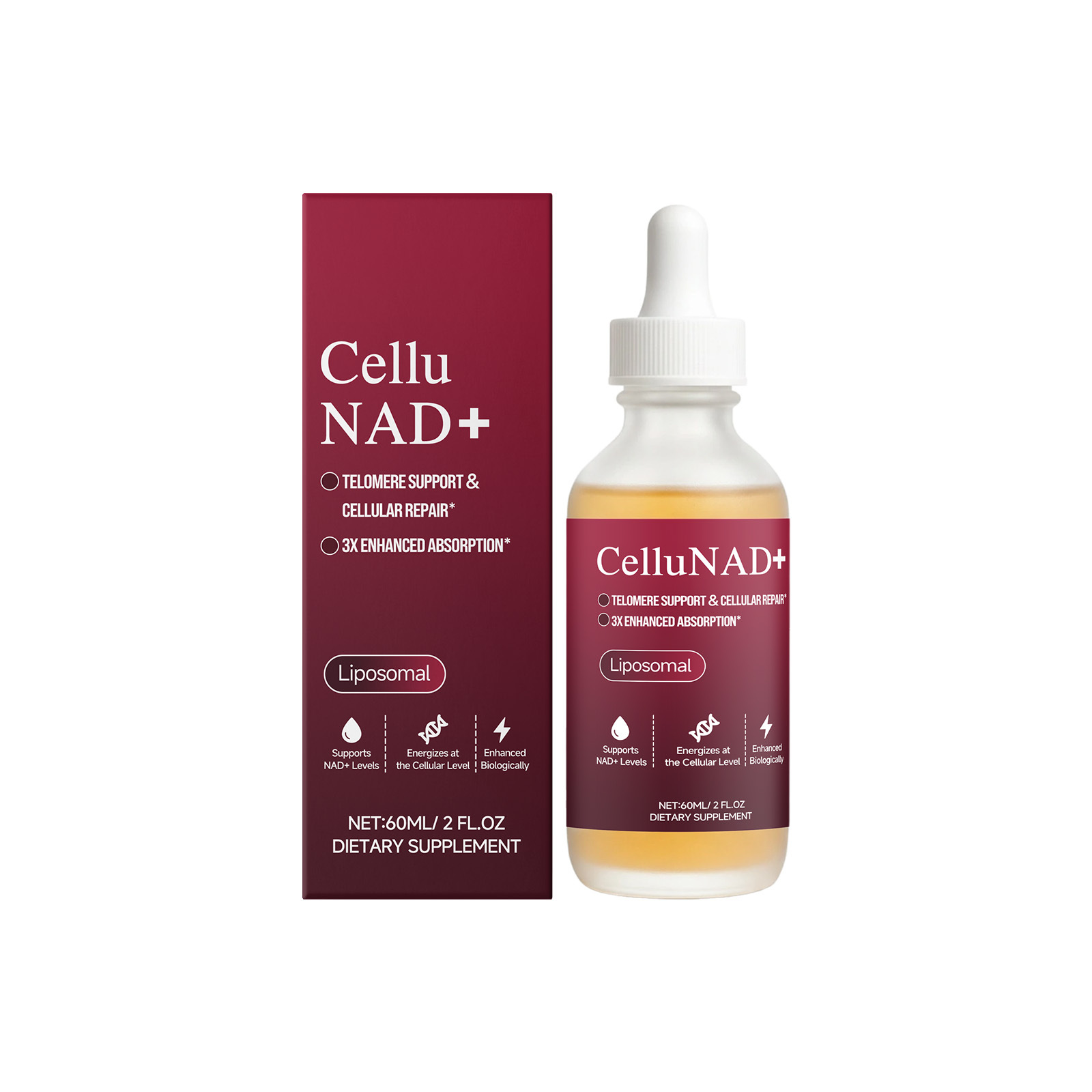 Liposomal Nad Plus Liquid Drops Cellular Wellness Oral Supplement Daily Cell Energy Support Nutritional Tincture Drops