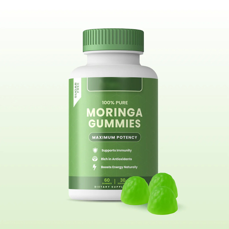 Bonbons g&eacute;lifi&eacute;s au Moringa Oem (densit&eacute; osseuse am&eacute;lior&eacute;e) - Flacon de 60 unit&eacute;s, 2 gommes par jour