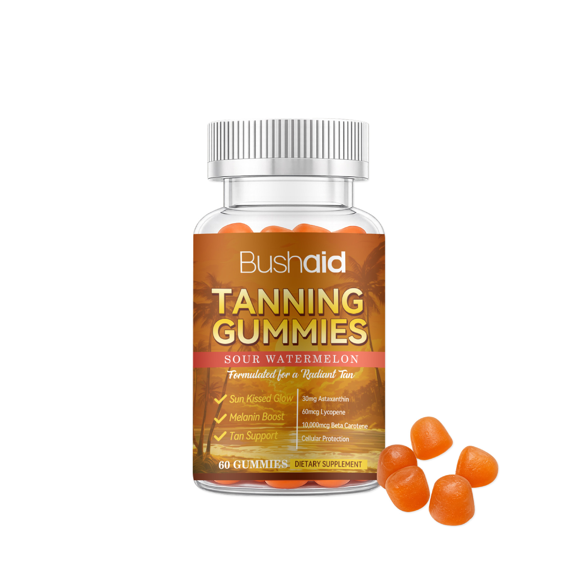 Tanning Gummies-60 Count For All Easy Daily Use Natural Sun-kissed Tan Enhancer