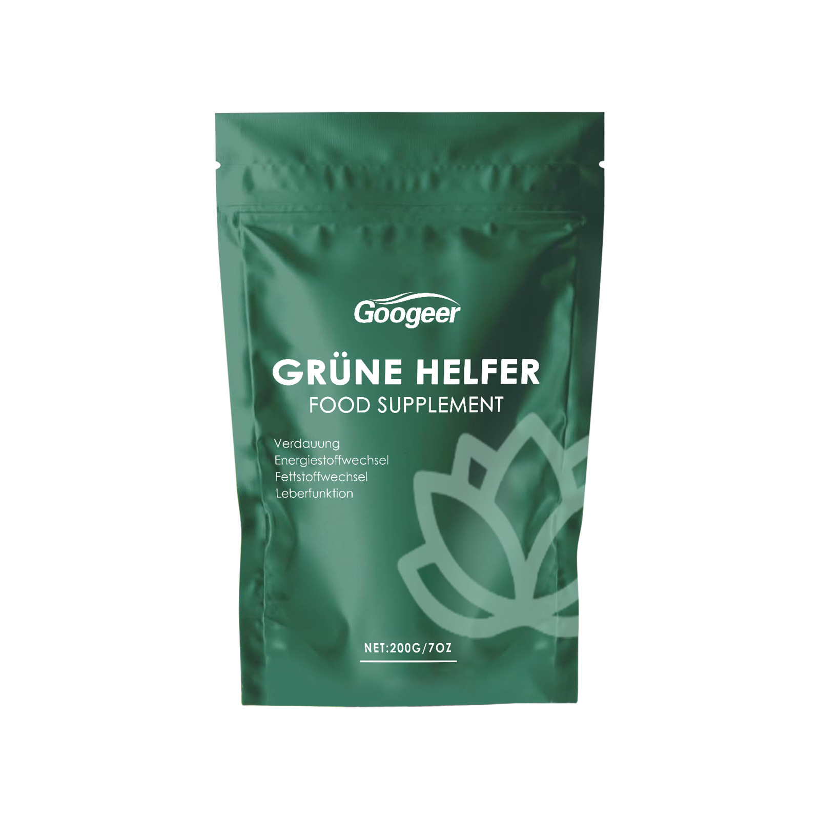 Suplemento alimenticio en polvo de planta verde natural premium, polvo nutricional para el apoyo diario del bienestar corporal