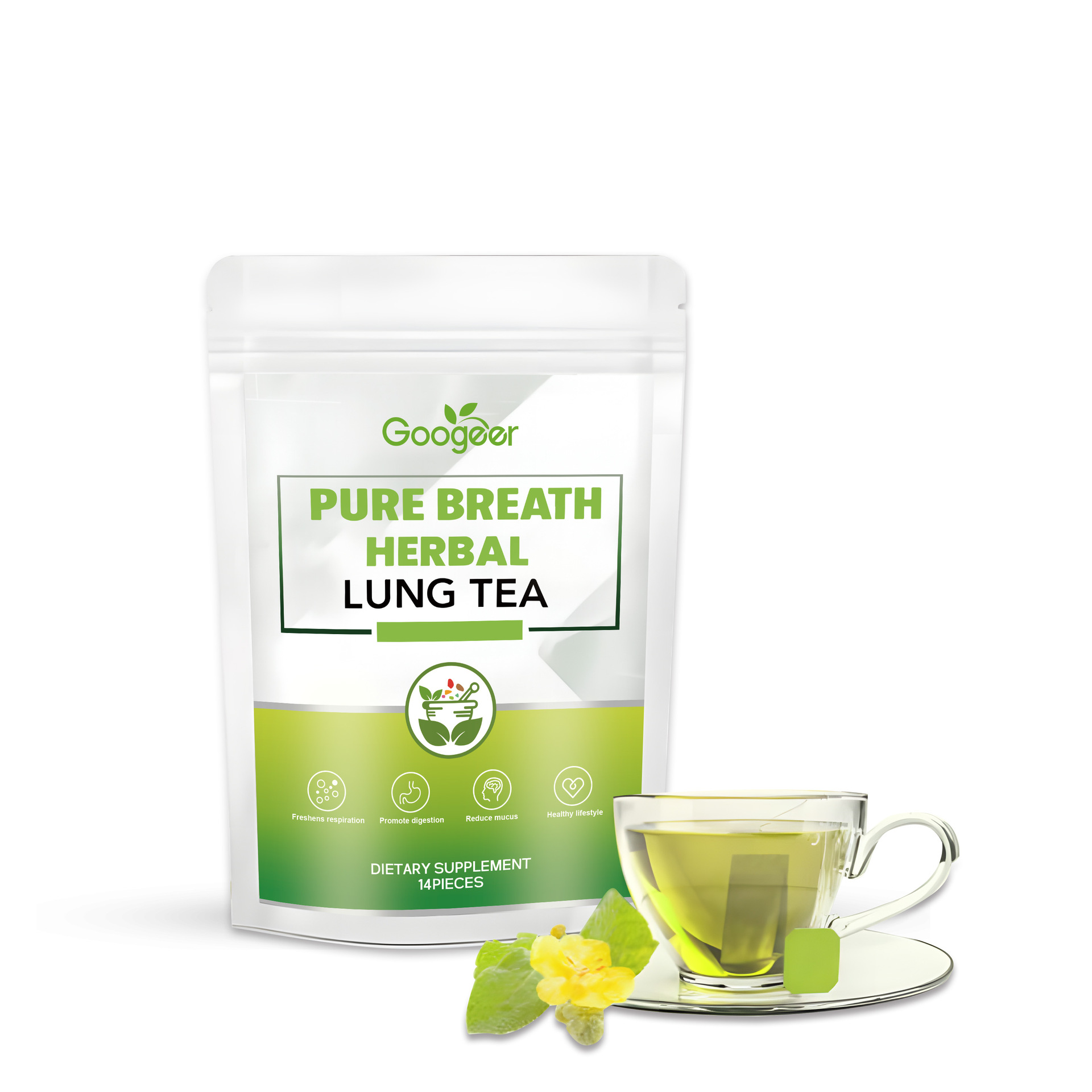 草本润肺茶 咽喉与肺部舒缓护理 植物提取物 日常温和舒适 袋泡茶包装
