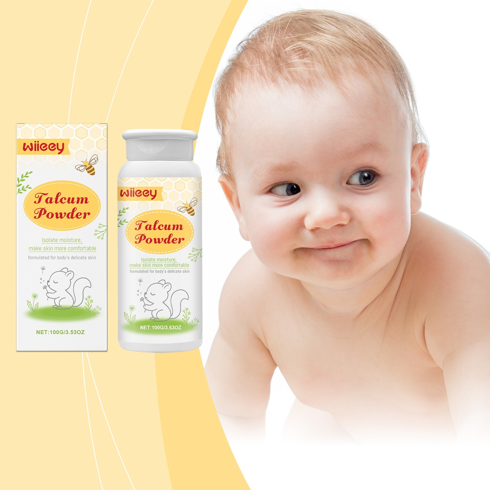 Poudre pour b&eacute;b&eacute; &agrave; base de talc Soin d'&eacute;t&eacute; doux pour la peau des nourrissons et des tout-petits Pr&eacute;vent la dermatite fessi&egrave;re Absorbe la transpiration Garde la peau s&egrave;che