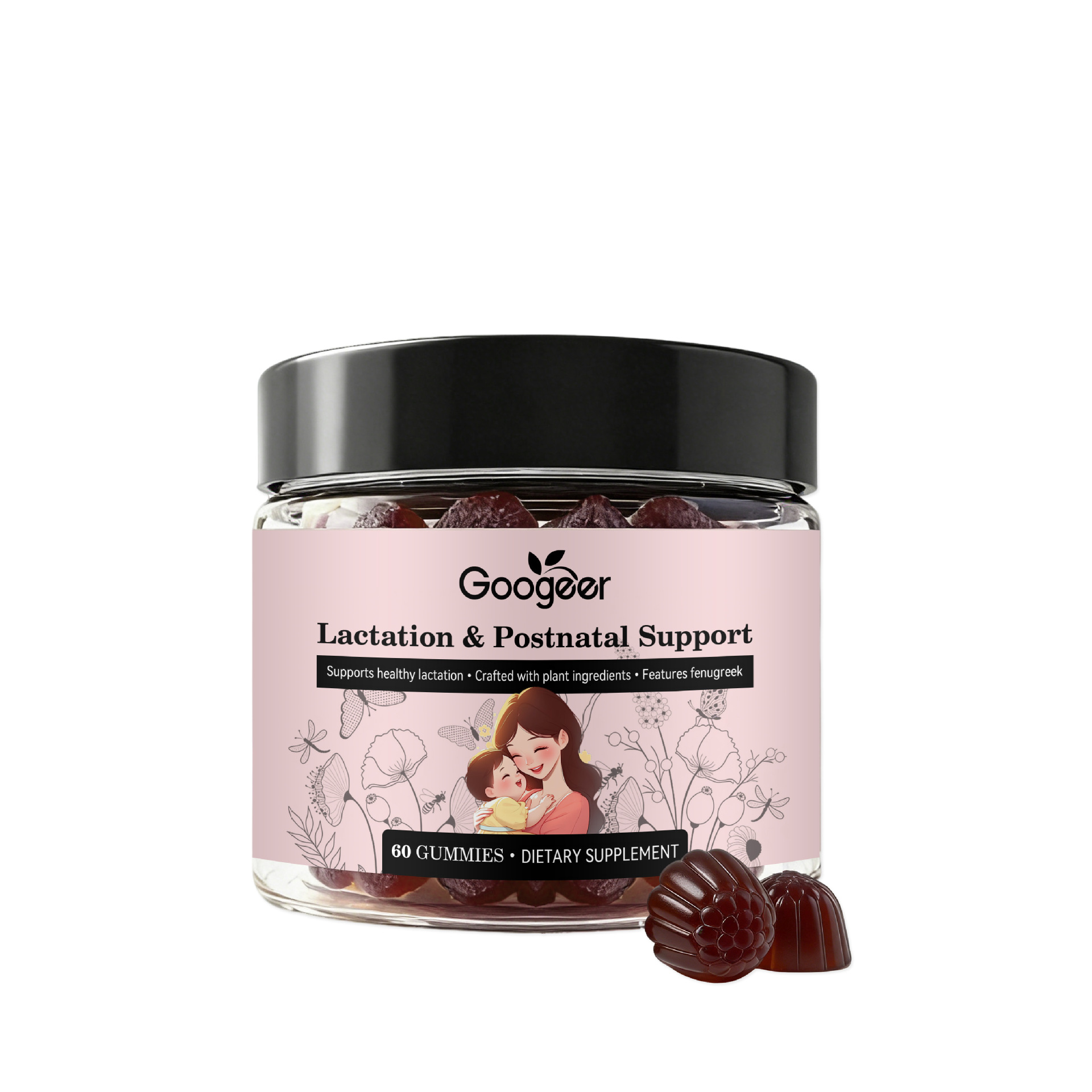 Postpartum Lactation-support Gummies Improved Bone Density 60 Count Gentle Easily Absorbed Ingredients For Women's