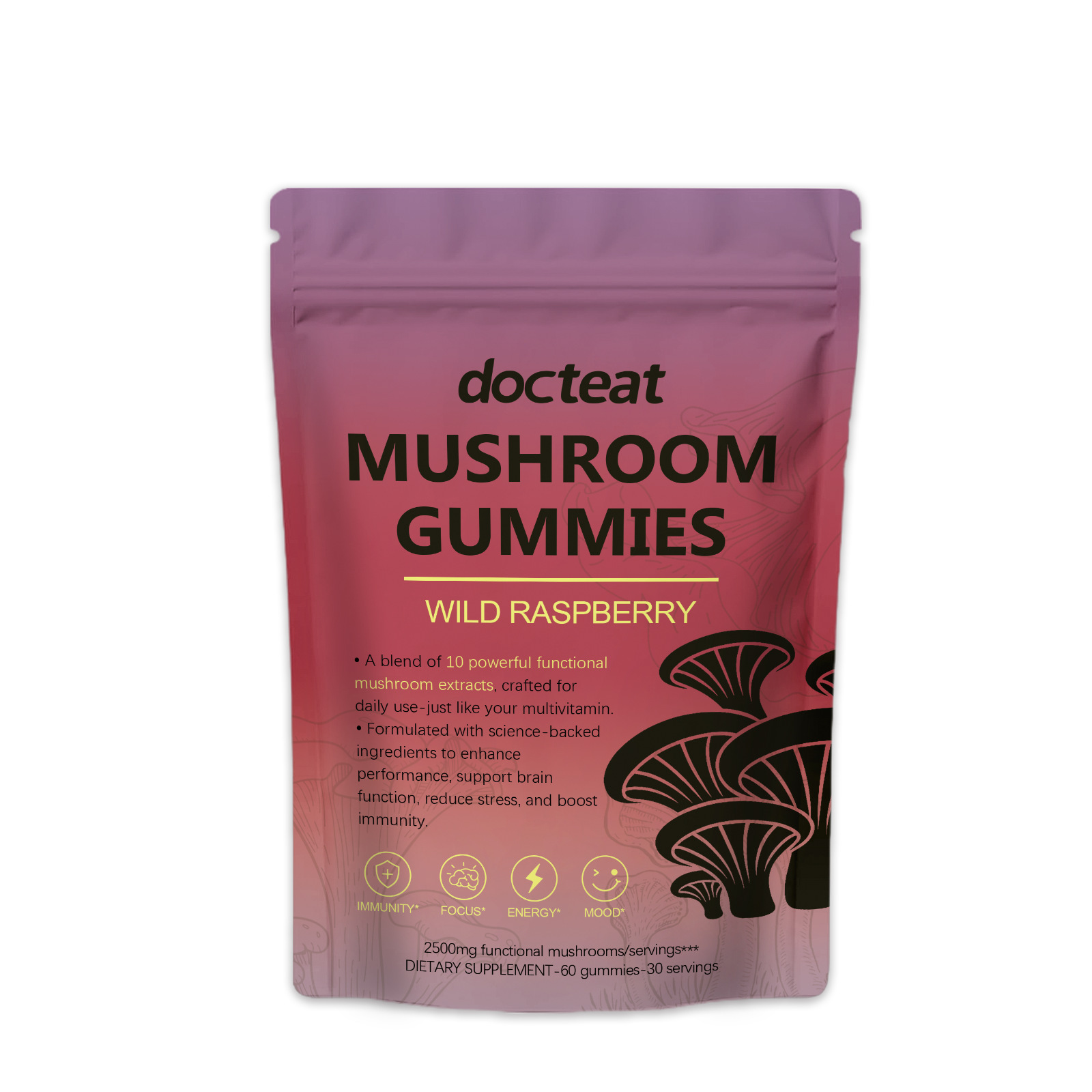 Mushroom Gummy For Women To Improve Concentration And Bone Density Daily Supplement Nutrition