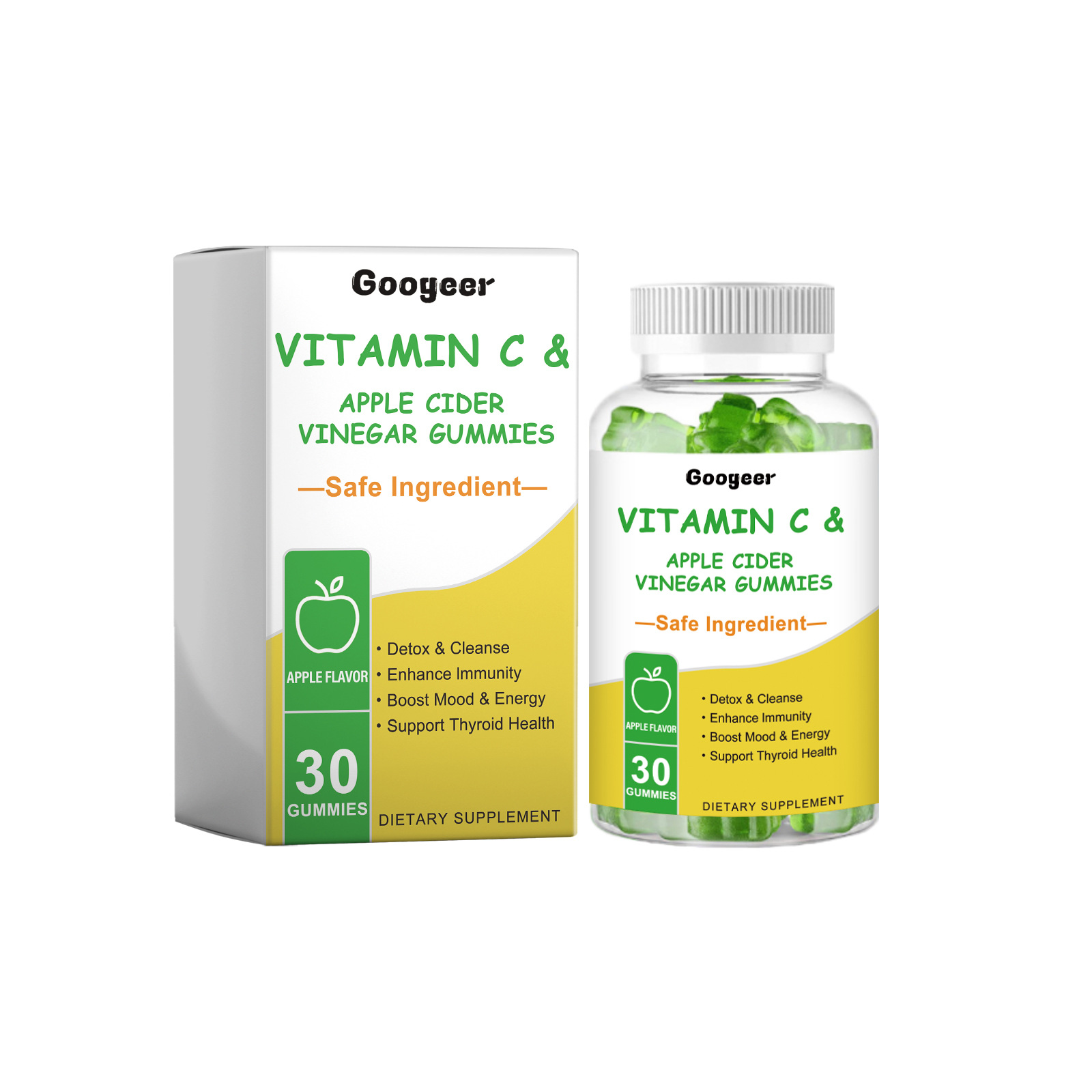 Vitamin C Apple Cider Vinegar Gummies For Improved Bone Density 30 Count