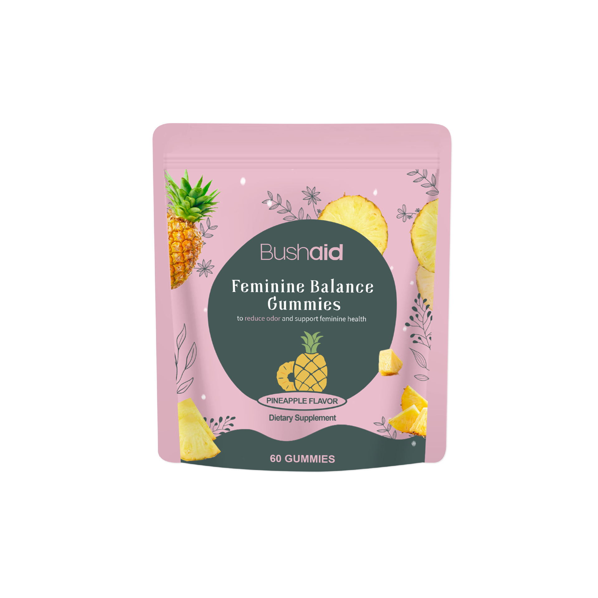 Premium Pineapple Flavor Feminine Balance Gummies For Ladies Daily Body Wellness Care