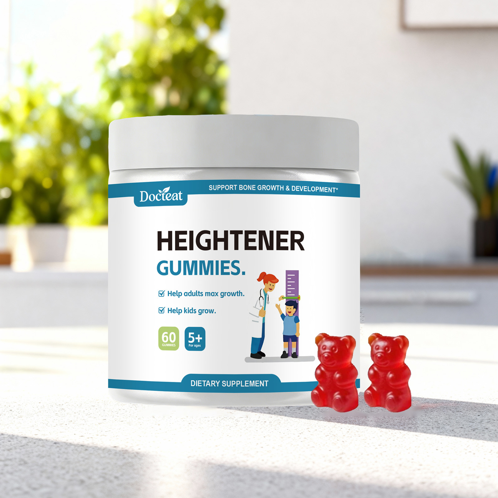 Premium Nutrient Height Support Gummies For Kids Adults Bone Development Daily Wellness