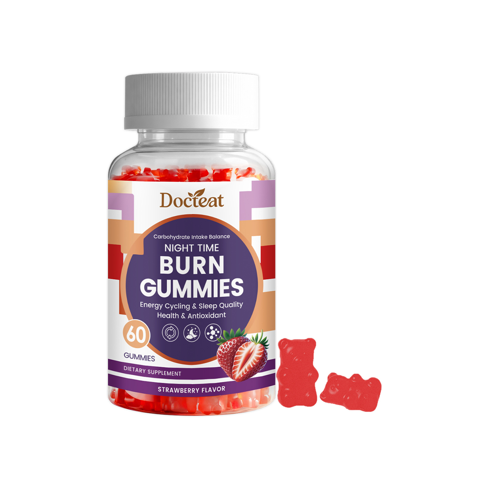 Premium Strawberry Flavor Night Chewable Gummies For Daily Dietary Nutritional Support