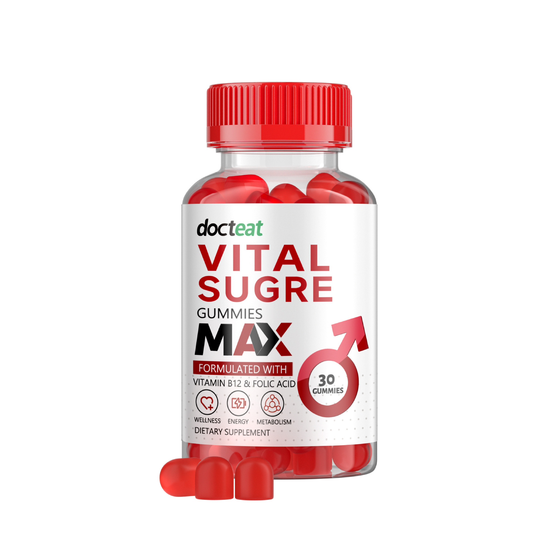 Premium Soft Chewy Vital Gummies With Vitamin B12 Folic Acid For Men Daily Nutritional Wellness
