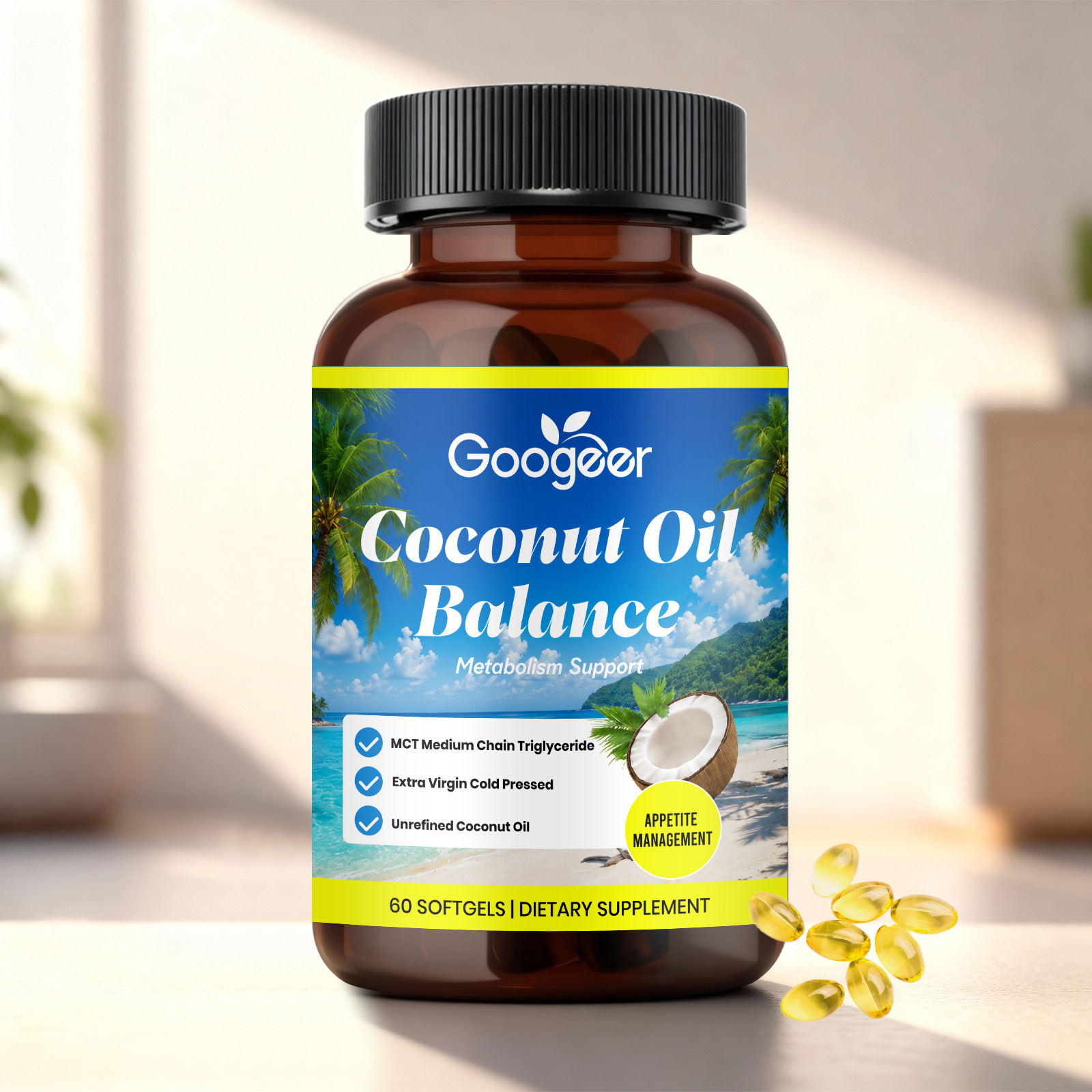 Premium Cold Pressed Unrefined Softgels With Mct Coconut Oil For Daily Dietary Intake