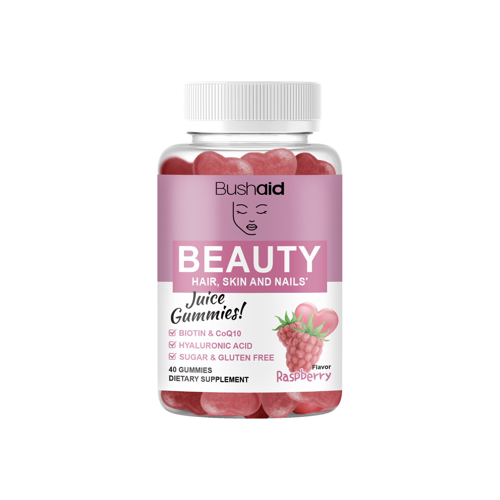 Premium Tasty Raspberry Flavor Gummies With Multi Nutrient Formula For Daily Dietary Nutrition